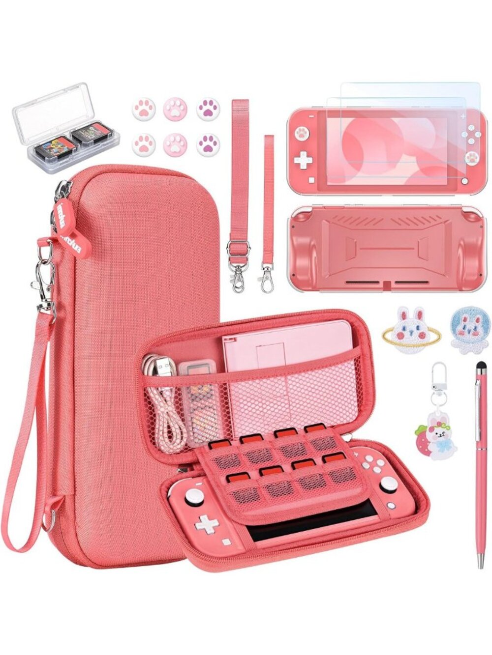 18-in-1 Switch Lite Accessories Bundle - Protective Case, Game Holder, Screen